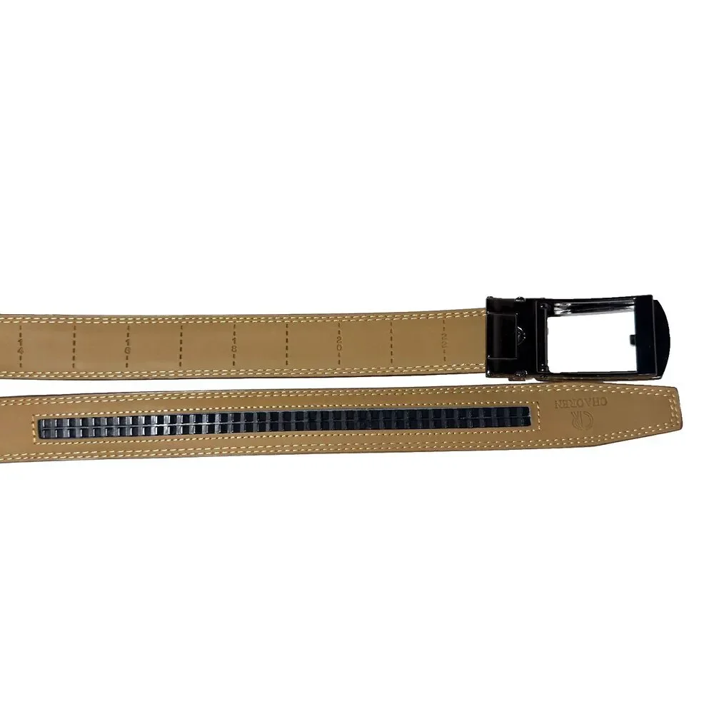 Chaoren Brown Ratchet Dress Belt Faux Leather Boys Teen 19-27